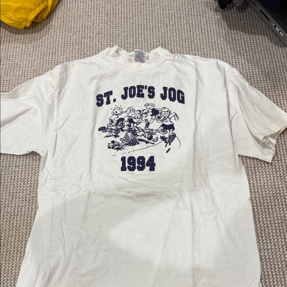 Hanes White Graphic Tee - St. Joe's Jog 1994